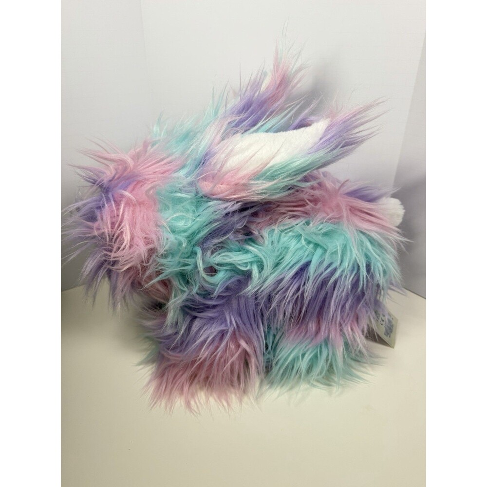 Build A Bear Pastel Fuzzy Bunny Plush 12” Rainbow Pink Purple Blue 2019 Retired